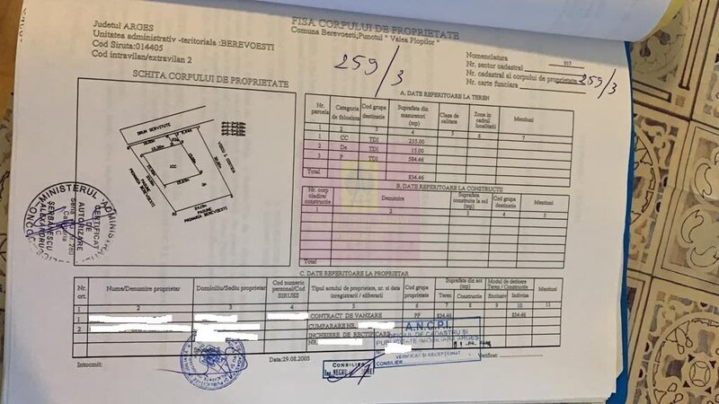 BEREVOIESTI (AG) SE VINDE TEREN 834 MP IN zona Pastravaria Rausor